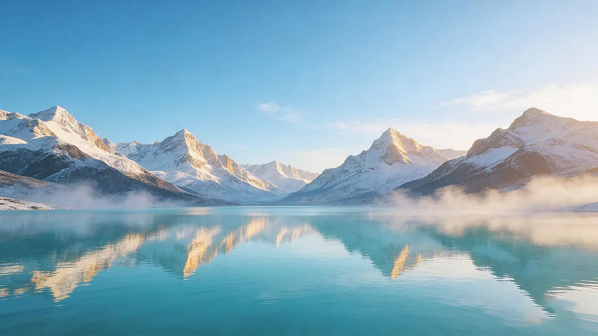 雪山与湖2K高清壁纸