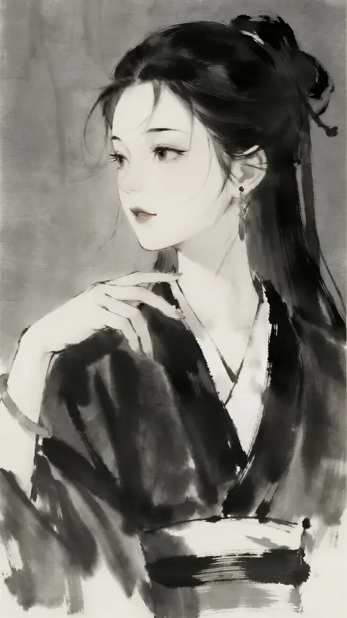 水墨美女
