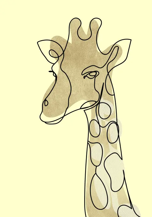 手绘长颈鹿