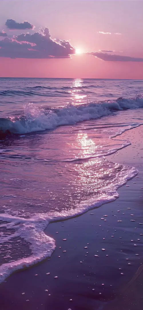 粉色海边